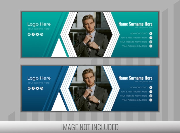modern corporate email signature design with abstract shape in illustrator