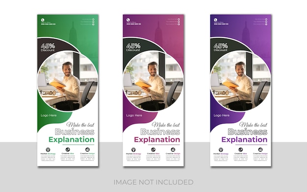 Modern corporate x banner or roll up banner design template with creative shapes