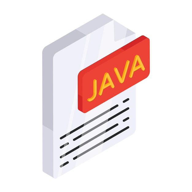 Modern design icon of java file