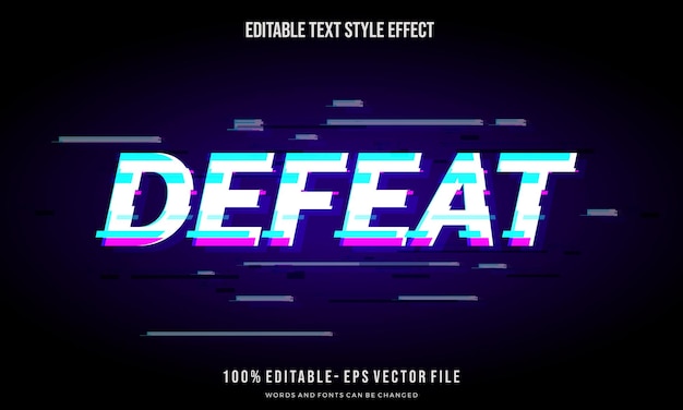 Modern editable glitch text style effect Editable font style Vector Illustration