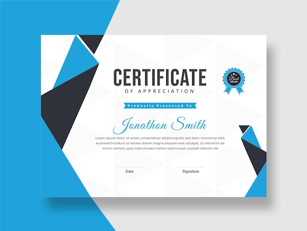 modern elegant certificate award design template