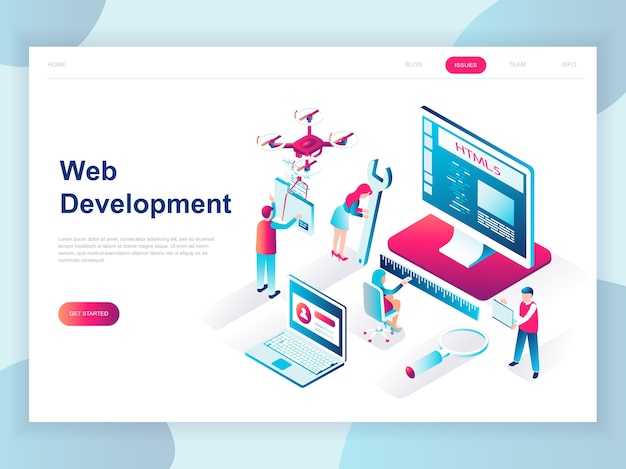 Modern flat design isometric concept of Web Development