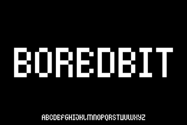 modern futuristic modern 8 bit pixel voxel geometric font