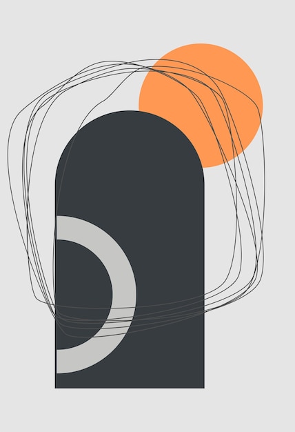 Modern geometric background Boho style Geometric shapes with texture