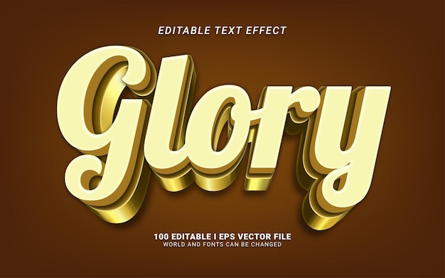 modern glory 3d style editable text effect