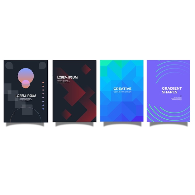 modern gradient poster background vector set minimalist style cover template with monotone perspect