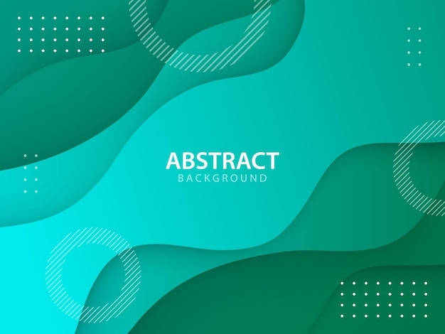 modern green paper cut waves abstract background with transparent lines