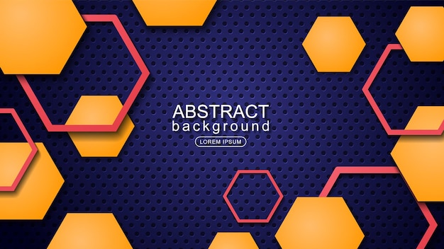 modern hexagon background with blue gradient background