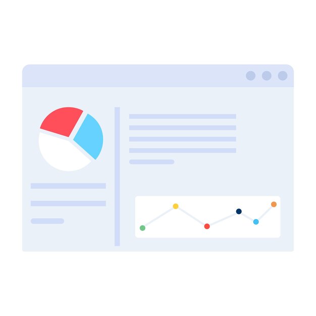 Modern icon of data analysis in flat style