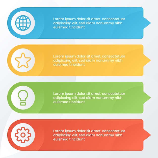 Modern infographic template with simple style and colorful gradients