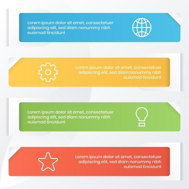Modern infographic template with simple style and colorful gradients