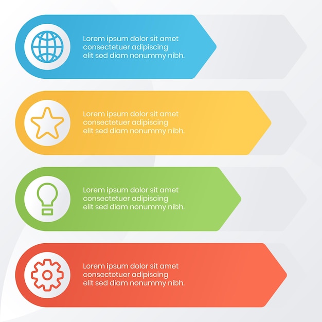 Modern infographic template with simple style and colorful gradients