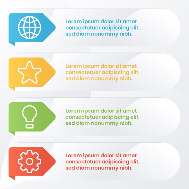 Modern infographic template with simple style and colorful gradients