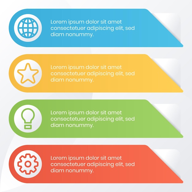 Modern infographic template with simple style and colorful gradients
