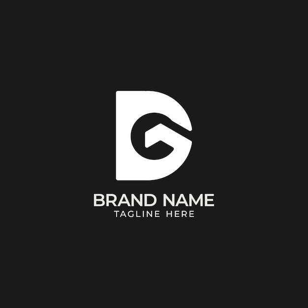 Modern Letter D and G logo vector geometric