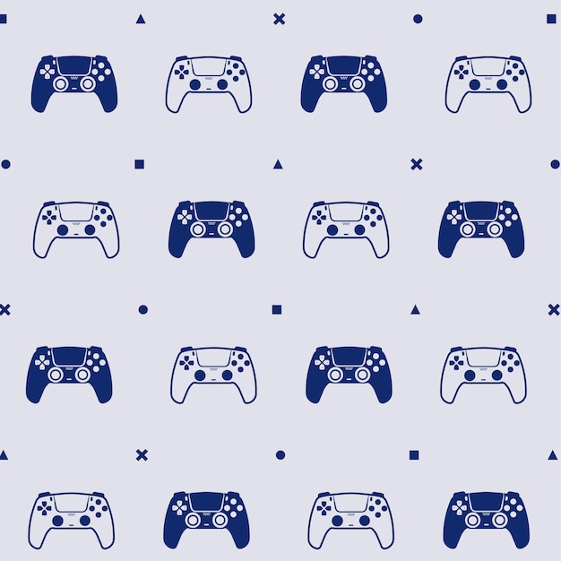 Modern lineart gamepad seamless pattern texture
