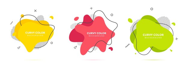 Modern liquid irregular amoeba blob shape abstract elements