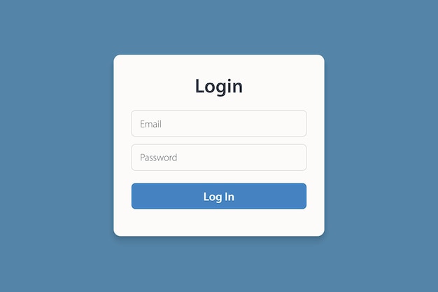 modern login screen with email and password fields