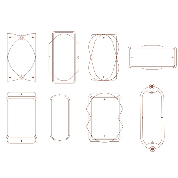modern minimalist aesthetic line elements frames with stars geometric forms simple decorative