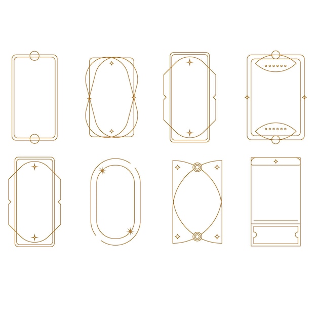 modern minimalist aesthetic line elements trendy linear frames with stars geometric forms arch fr