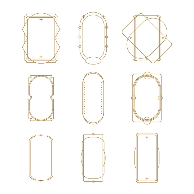 modern minimalist aesthetic line elements trendy linear frames with stars geometric forms arch fr