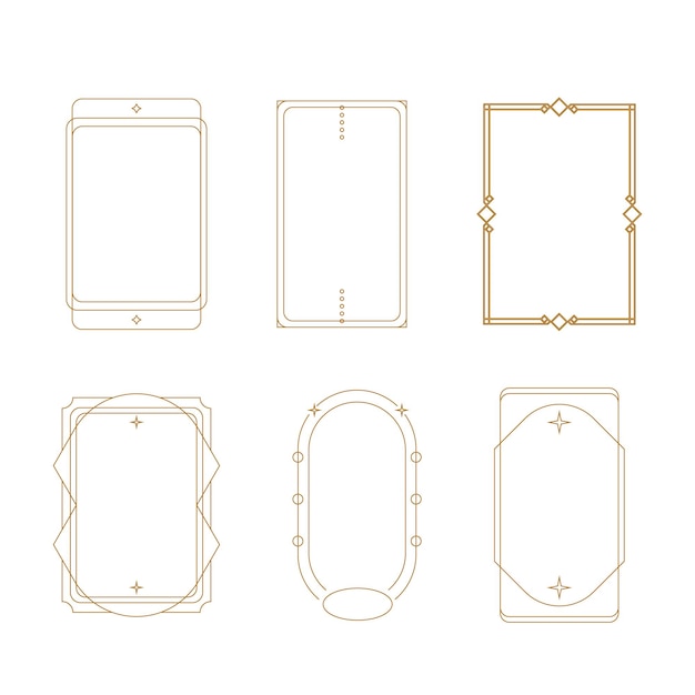 modern minimalist aesthetic line elements trendy linear frames with stars geometric forms arch fr
