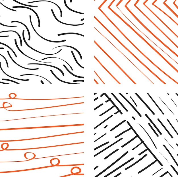 Modern minimalist patterns with geometric shapes and retro wave designs