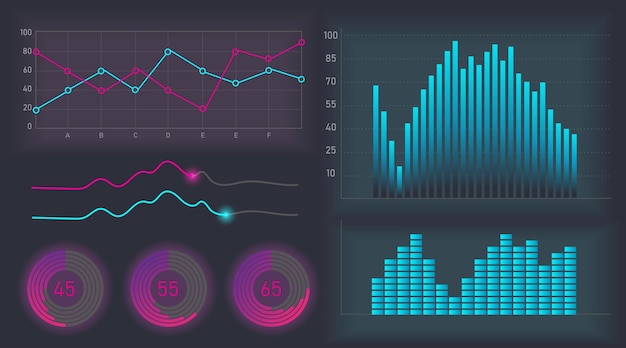 Modern modern infographic graphs and finance charts Diagram template and chart graph