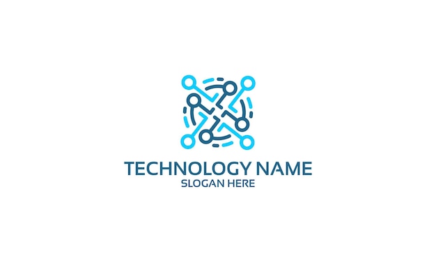 Modern of circle technology logo vector illustration