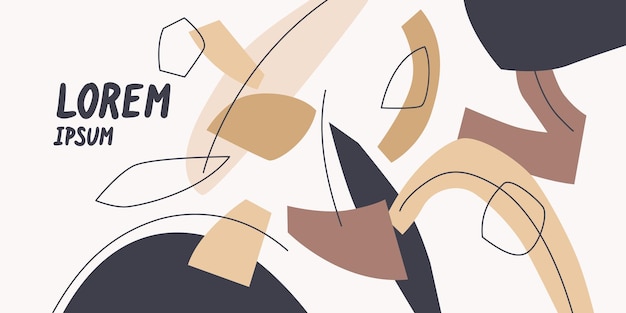 modern poster different shapes in doodle style abstract spots on the background