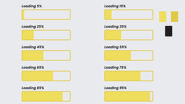 Modern progress loading bar set of icons Ready to use loading symbol Fully editable vector graph