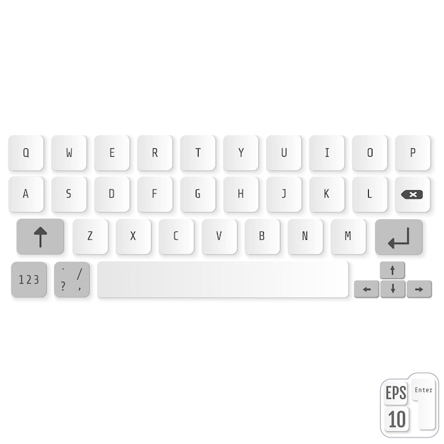 Modern realistic phone keyboard Vector illustration