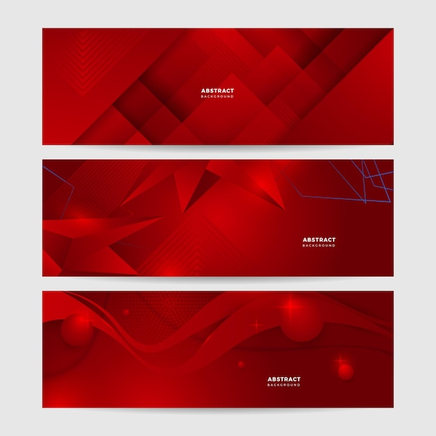 modern red abstract vector long banner minimal background with waves arrows geometric shapes and copy space for text social media cover and web wide banner template