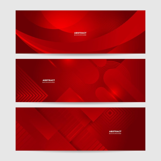 modern red abstract vector long banner minimal background with waves arrows geometric shapes and copy space for text social media cover and web wide banner template
