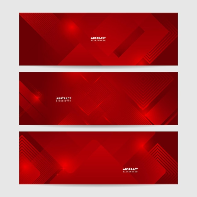 modern red abstract vector long banner minimal background with waves arrows geometric shapes and copy space for text social media cover and web wide banner template