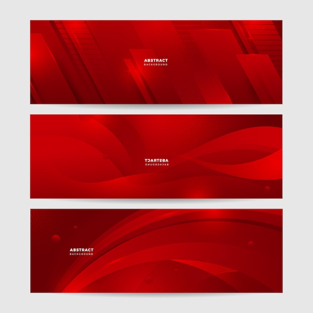 modern red abstract vector long banner minimal background with waves arrows geometric shapes and copy space for text social media cover and web wide banner template