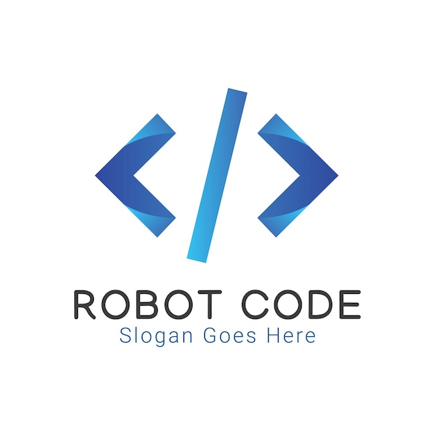 Modern Robot Code Logo Design AI Tech Logo Computer Coding Programming Logotype