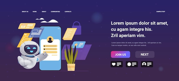 modern robot entering passcode in personal business account on smartphone screen person data security artificial technology concept horizontal copy space vector illustration
