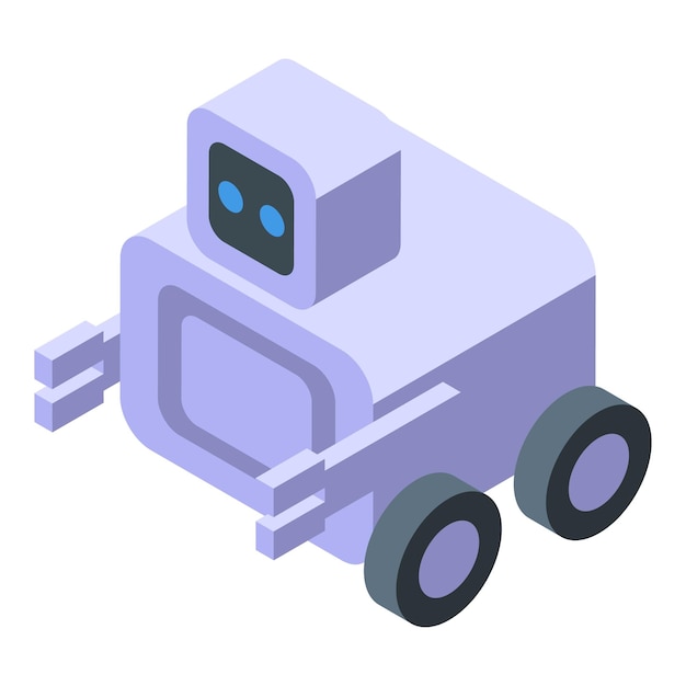 modern robot moving on wheels isometric view
