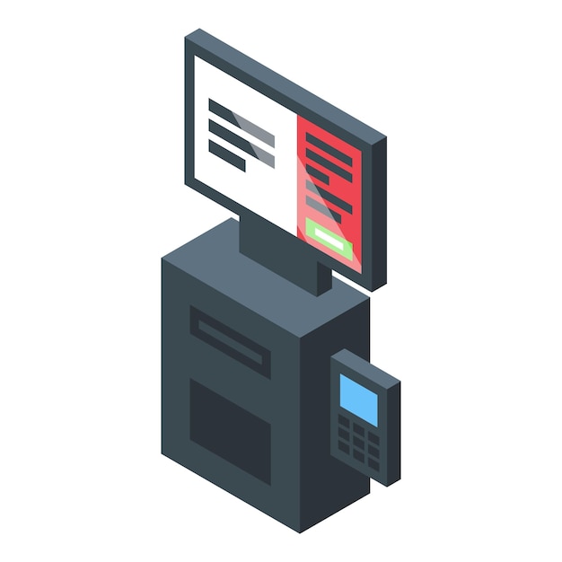Modern self service icon isometric vector Kiosk supermarket