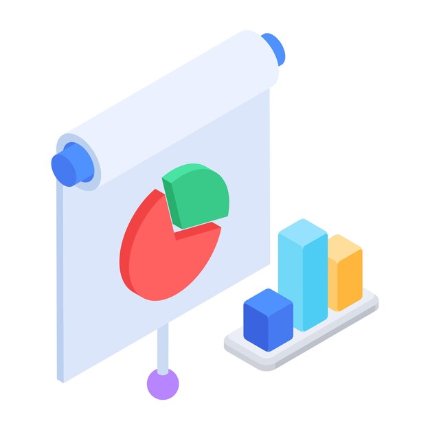 Modern Set of Cryptocurrency Analysis Isometric Icons