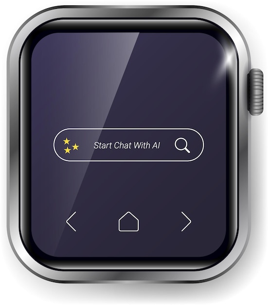 Modern Smartwatch UI Featuring Search Bar and AI Chat Interface