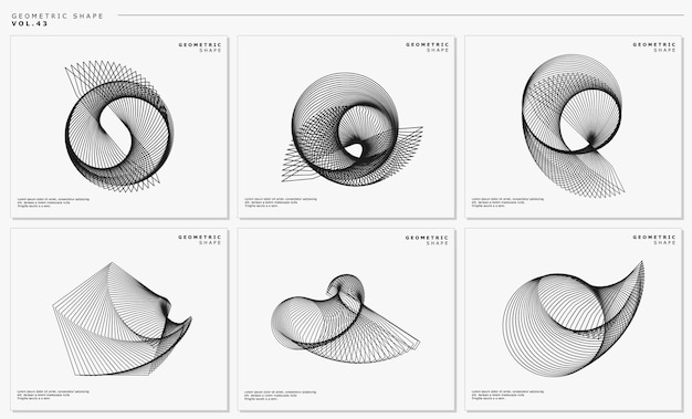 Modern spectrum lines logo design template set.
