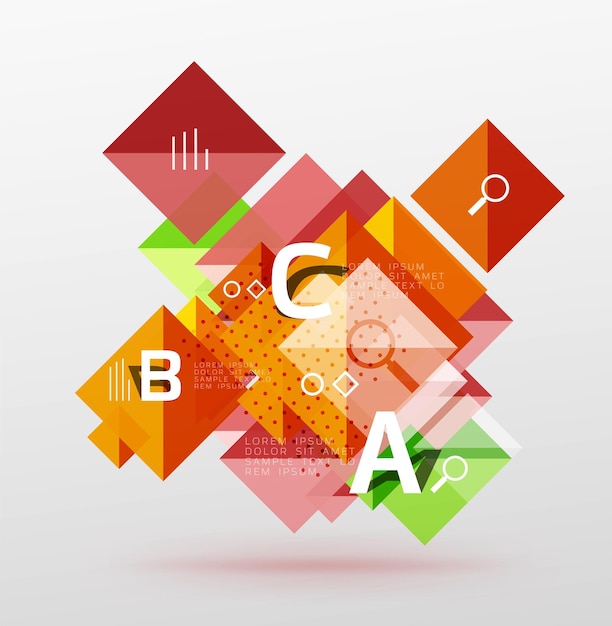 modern square composition abstract banner vector template background for workflow layout diagram number options or web design