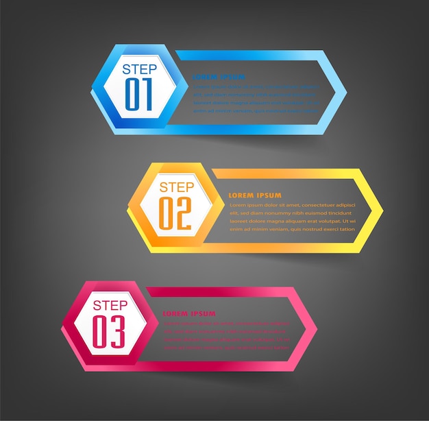 modern text box template infographics banner