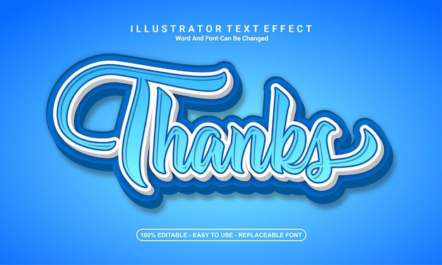 modern text effect design, thanks