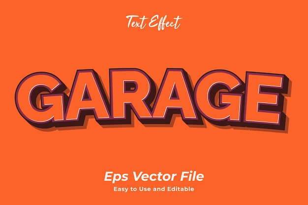 modern text effect garage editable and easy to use premium vector