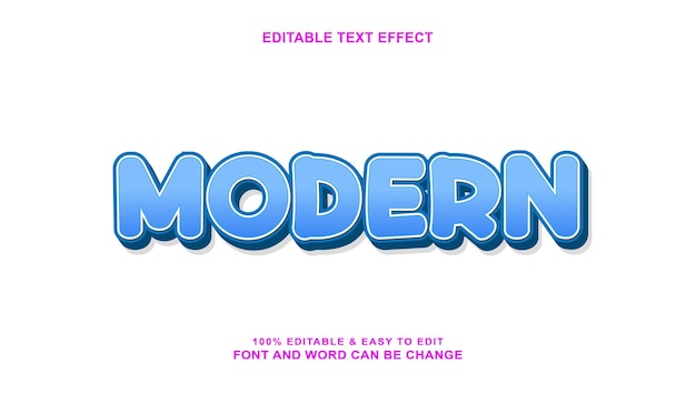 Modern text effect with 3D vector style that is easily editable