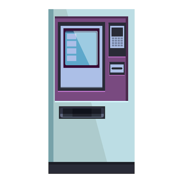 Modern ticket vending machine issuing transportation pass