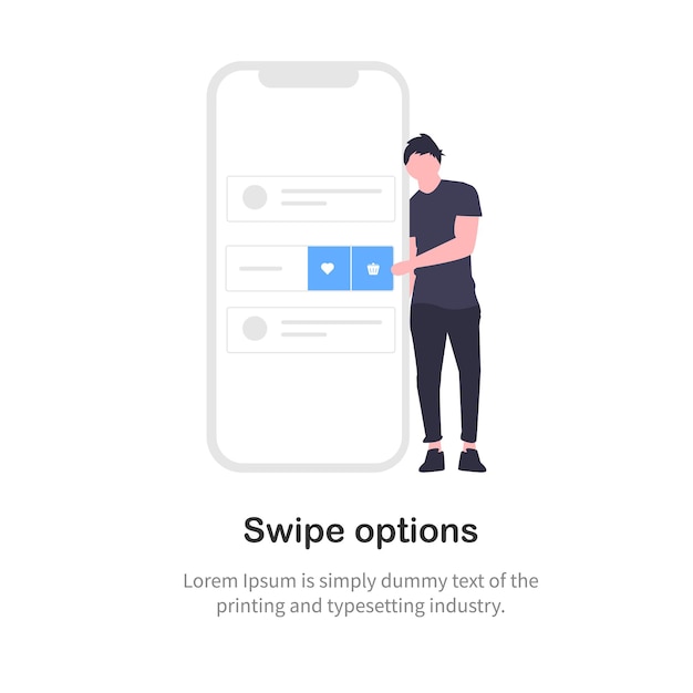modern ui swipe options for mobile interaction